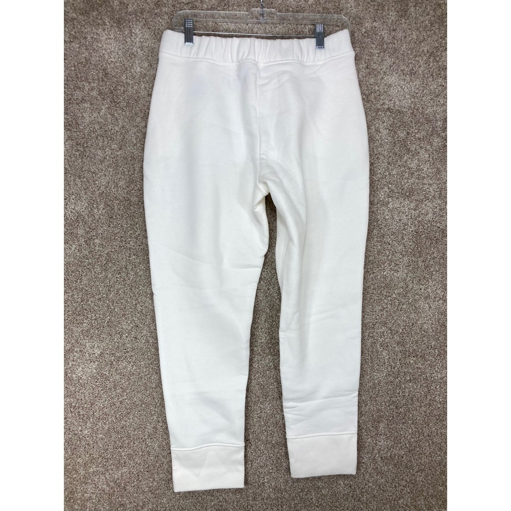 Banana Republic High Rise Fleece Jogger Pants Womens S White Zipper Pockets NEW - Picture 2 of 10